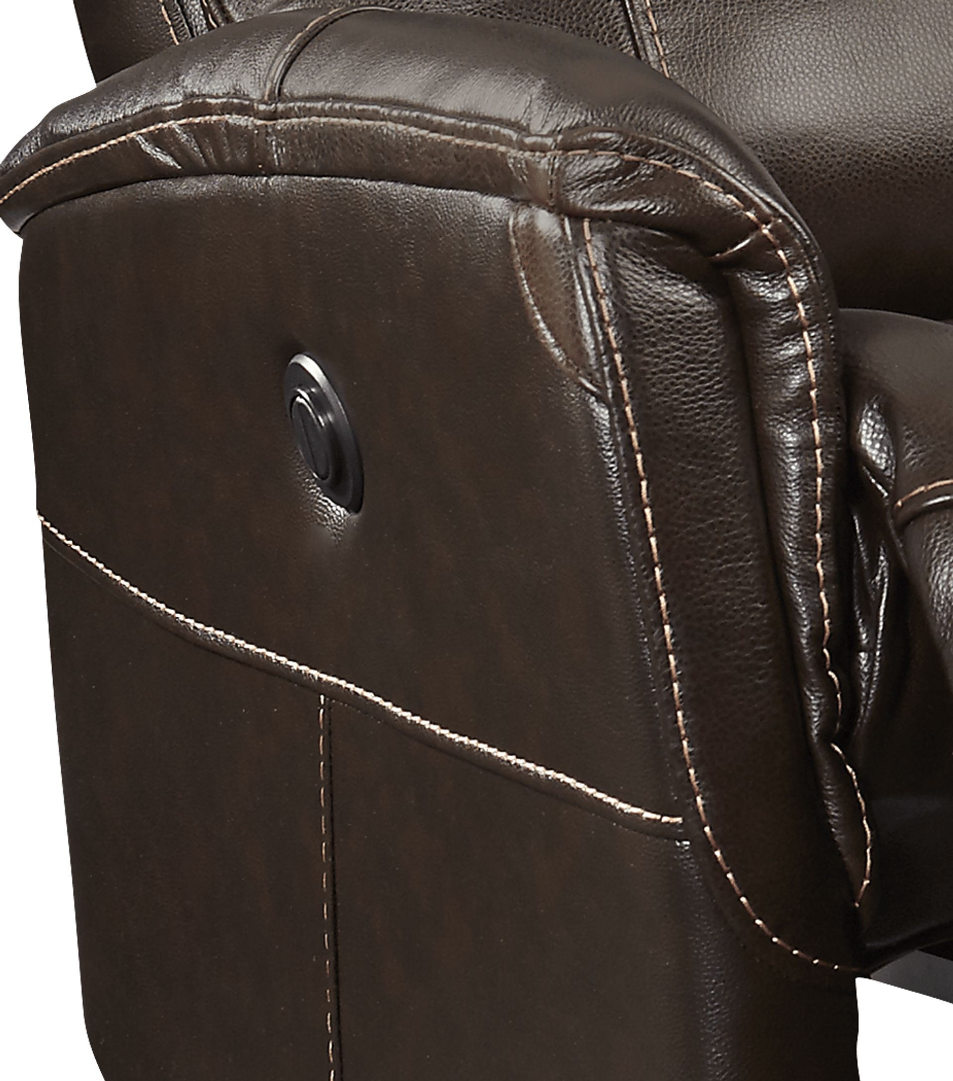 Cindy Crawford Home Bello Brown Leather Power Swivel Glider Recliner - Image 3