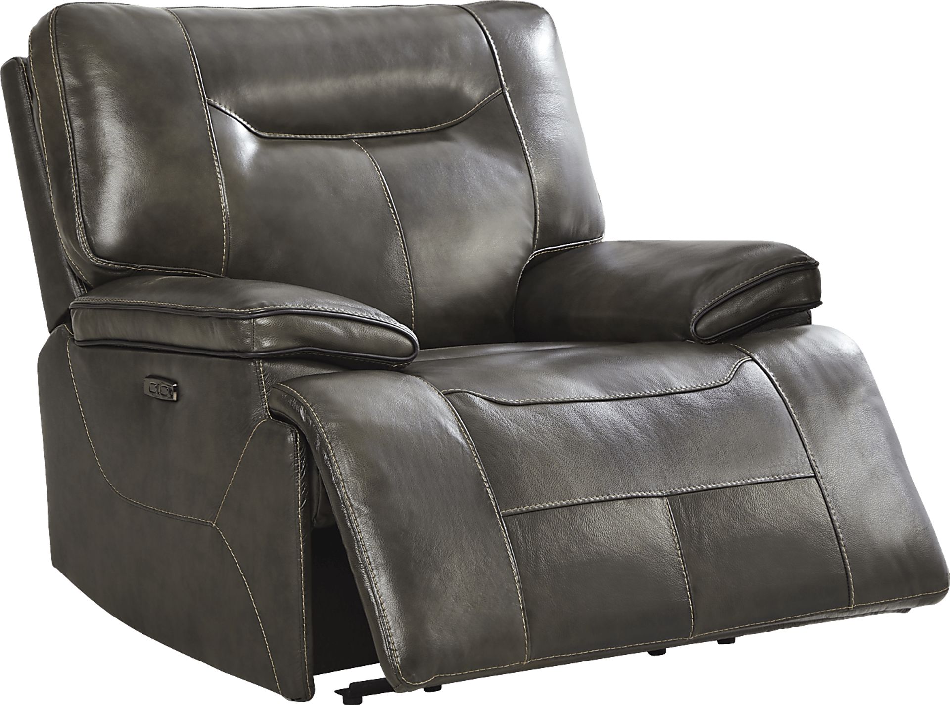 Cindy Crawford Home Bernsley Gray Leather 8 Pc Dual Power Reclining Living Room - Image 13