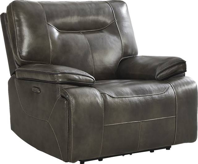 Cindy Crawford Home Bernsley Gray Leather 8 Pc Dual Power Reclining Living Room - Thumbnail - Image 11
