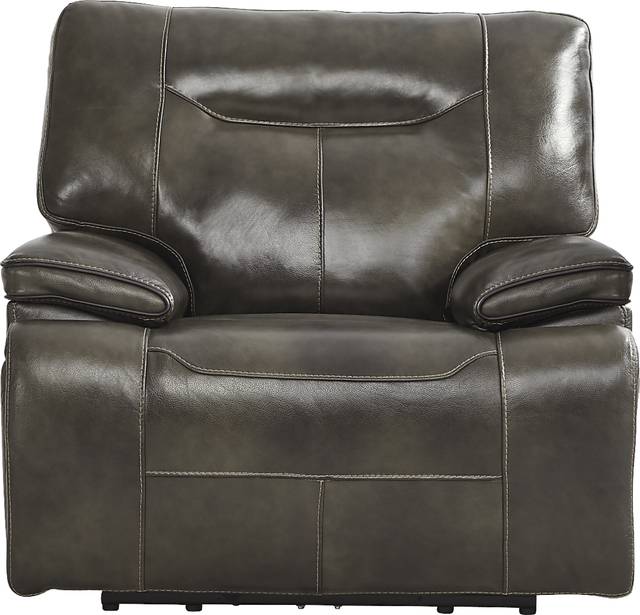 Bernsley Gray Leather 8 Pc Dual Power Reclining Living Room - Thumbnail - Image 11