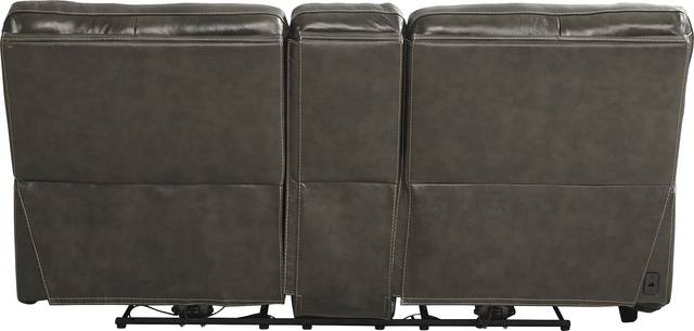 Bernsley Gray Leather 8 Pc Dual Power Reclining Living Room - Thumbnail - Image 6