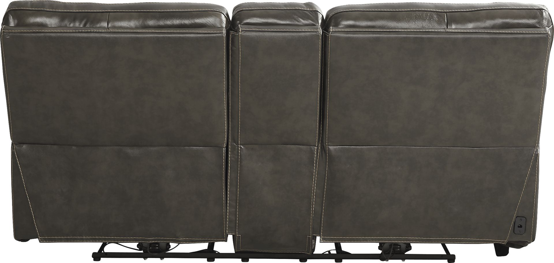 Cindy Crawford Home Bernsley Gray Leather 8 Pc Dual Power Reclining Living Room - Image 7