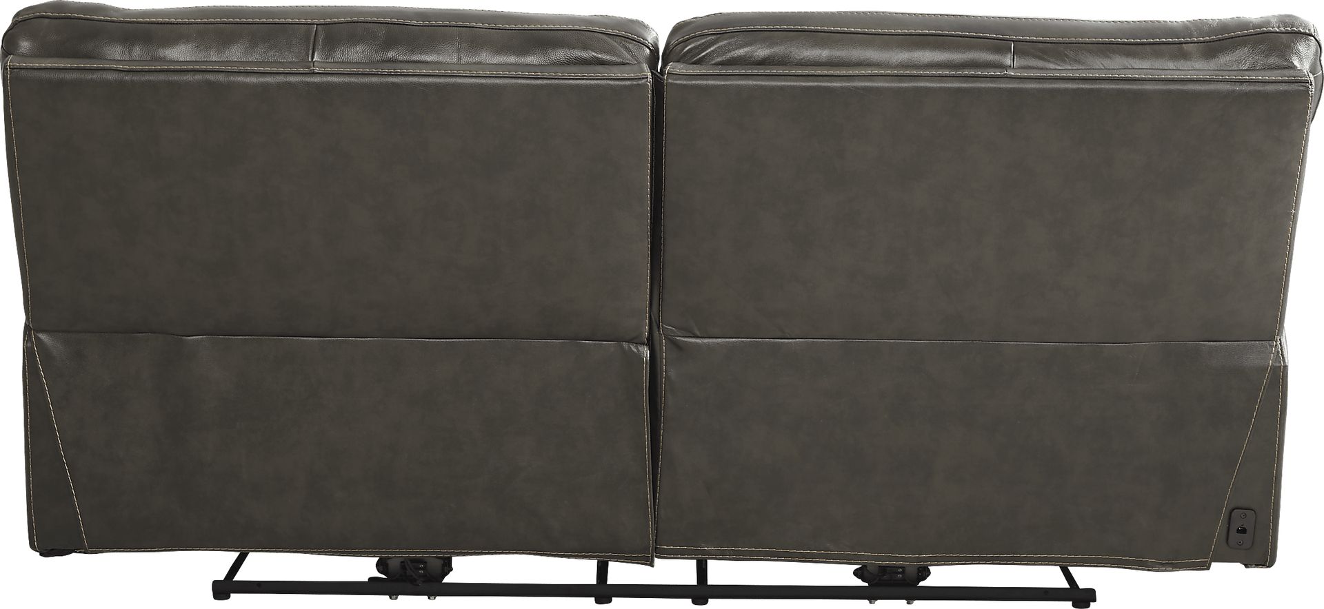 Cindy Crawford Home Bernsley Gray Leather 8 Pc Dual Power Reclining Living Room - Image 3
