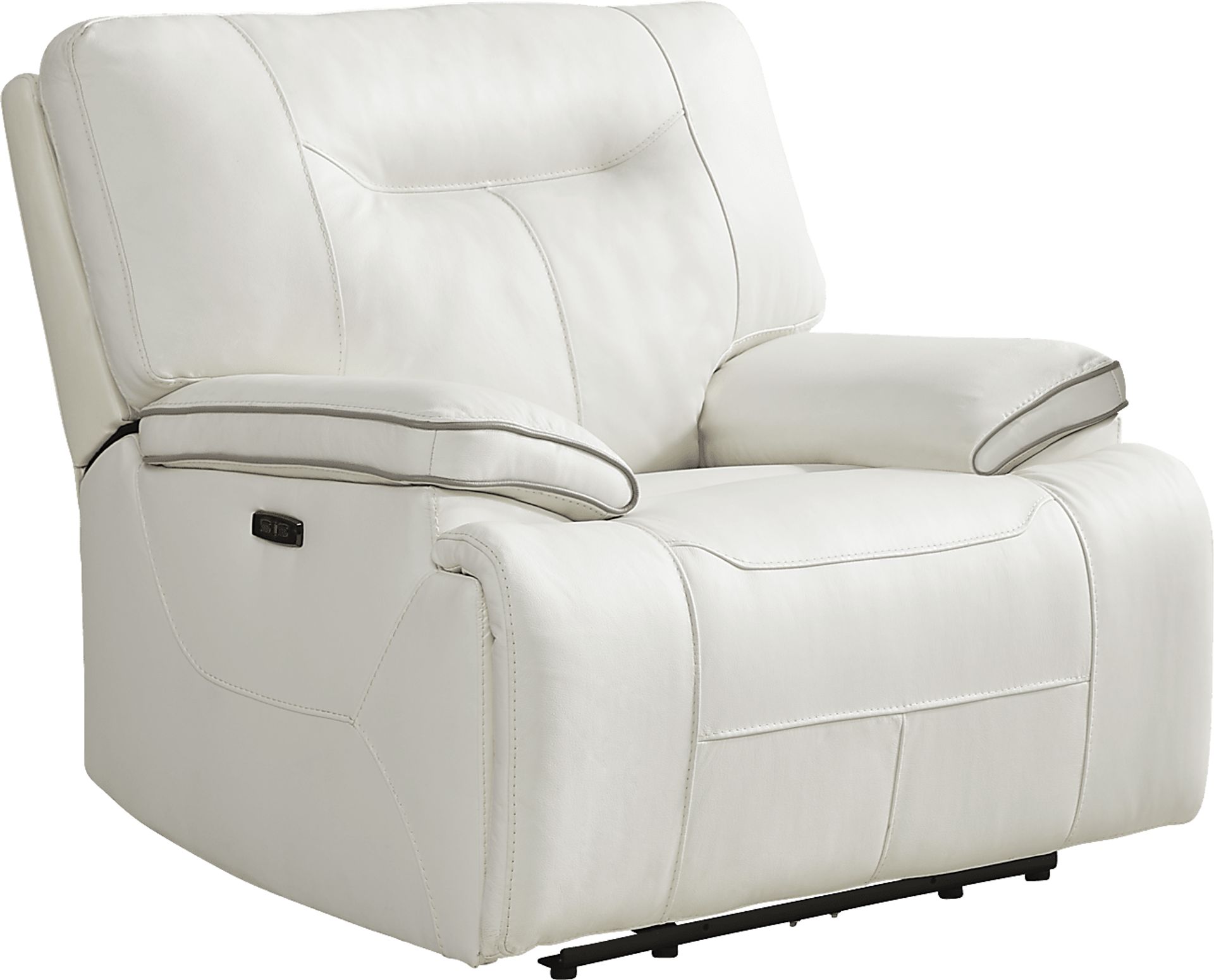 Cindy Crawford Home Bernsley White Dual Power Recliner - Image 1