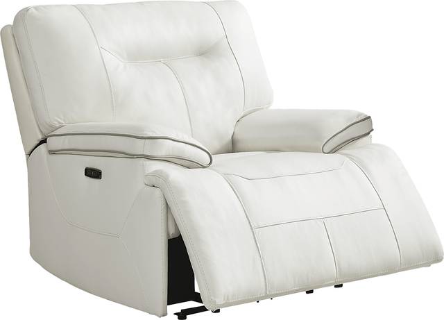 Bernsley White Dual Power Recliner - Thumbnail - Image 3