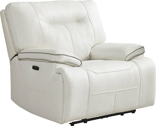 Bernsley White Dual Power Recliner - Thumbnail - Image 1