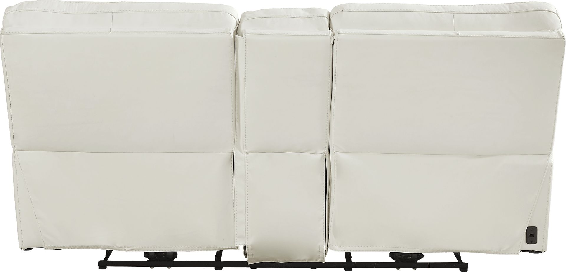 Cindy Crawford Home Bernsley White Leather Dual Power Reclining Loveseat - Image 3