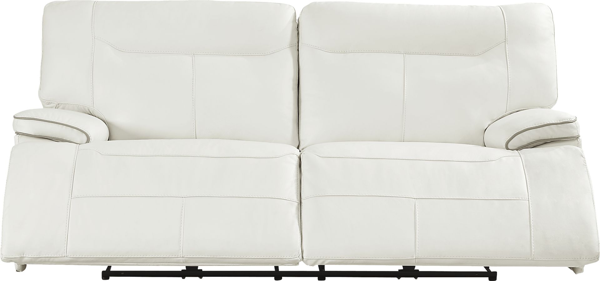Cindy Crawford Home Bernsley White Leather Dual Power Reclining Sofa - Image 2