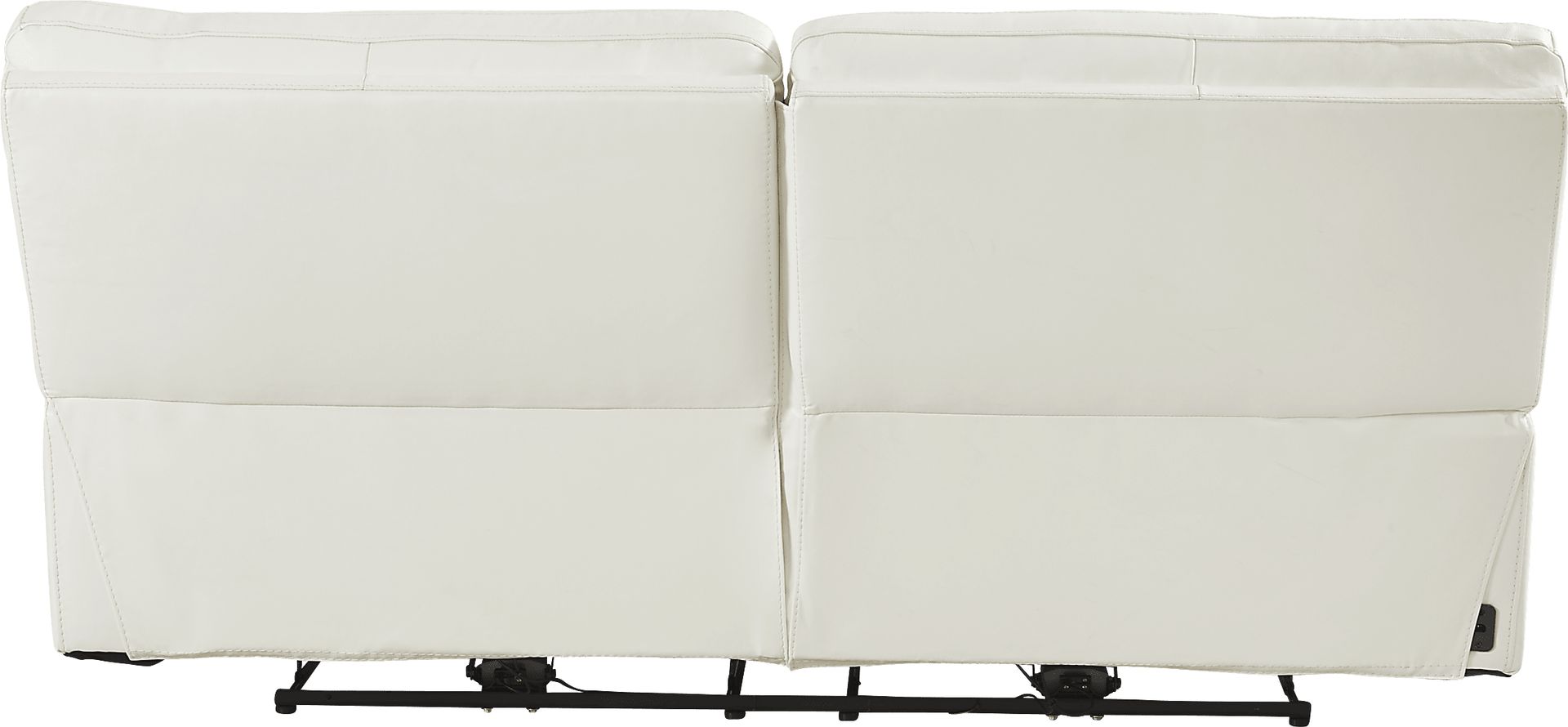 Cindy Crawford Home Bernsley White Leather Dual Power Reclining Sofa - Image 3