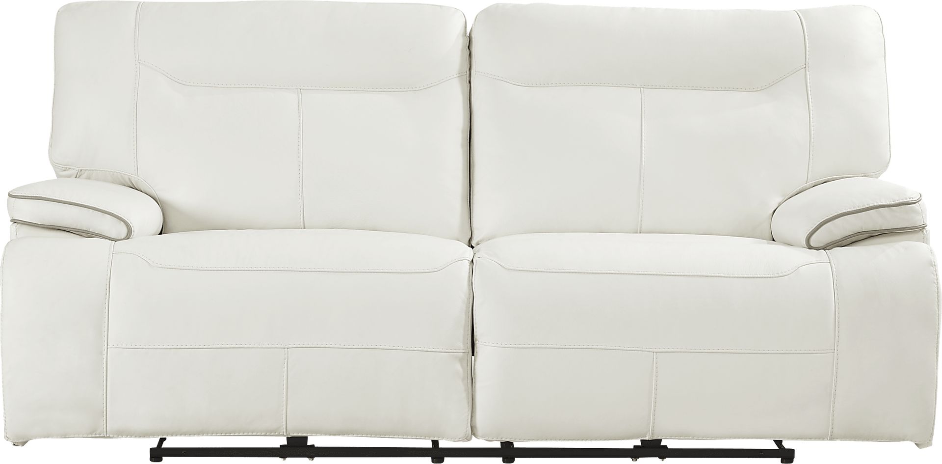 Cindy Crawford Home Bernsley White Leather Dual Power Reclining Sofa - Image 1
