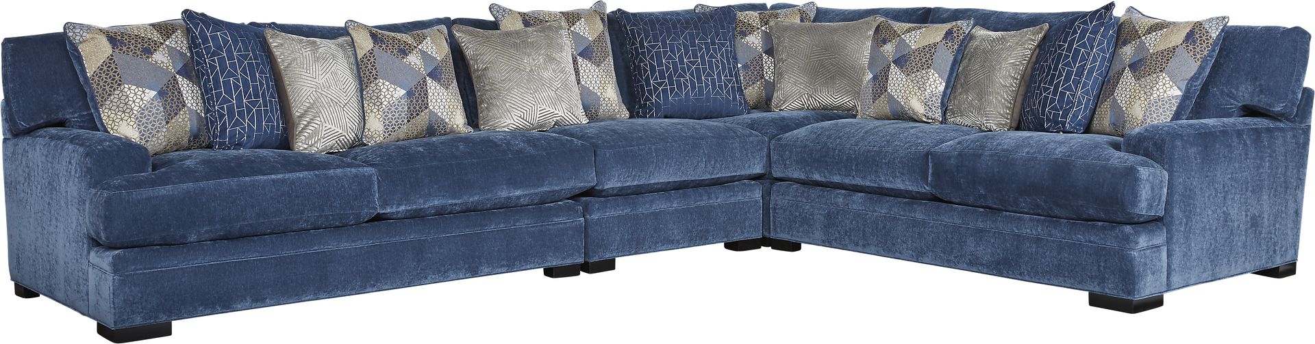 Cindy Crawford Home Beverlywood Navy 4 Pc Sectional - Image 1