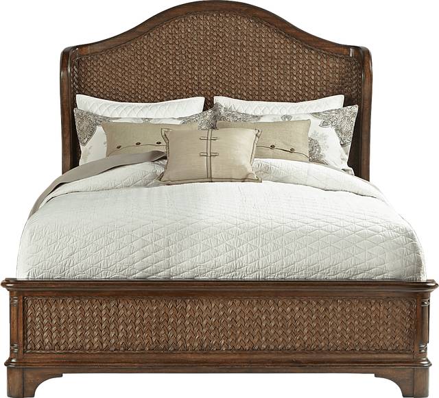 Cindy Crawford Home Bondi Beach Brown 3 Pc Queen Wing Bed - Thumbnail - Image 1