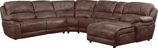Cindy Crawford Home Breckenridge Hills Mahogany 6 Pc Reclining Sectional - Thumbnail - Image 1