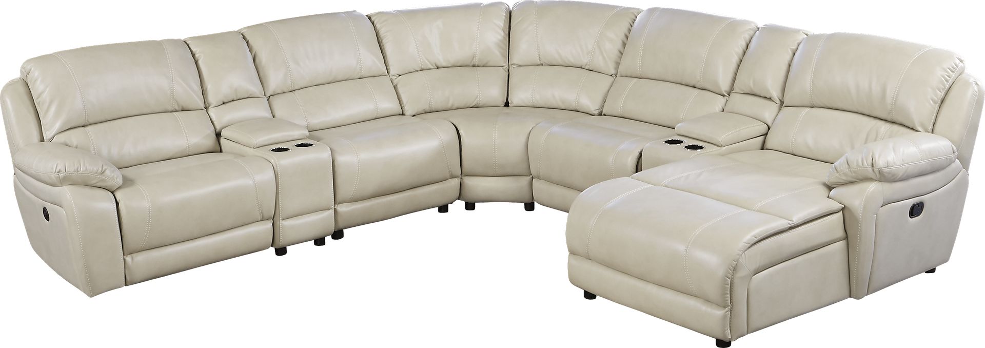 Cindy Crawford Home Breckenridge Hills Stone 7 Pc Reclining Sectional - Image 1