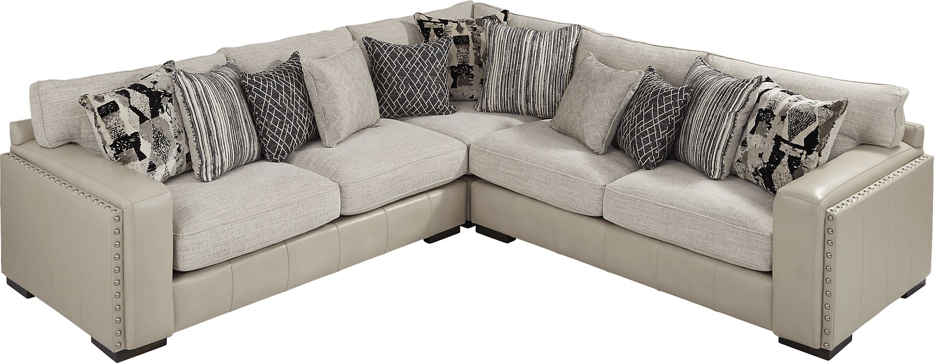 Cindy Crawford Home Broad Street Ivory 6 Pc Sectional Living Room - Image 3