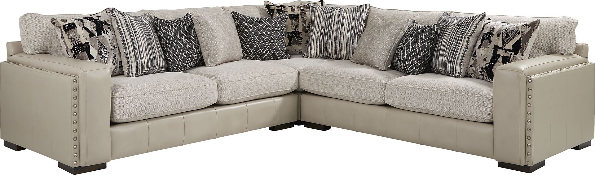 Cindy Crawford Home Broad Street Ivory 6 Pc Sectional Living Room - Image 2