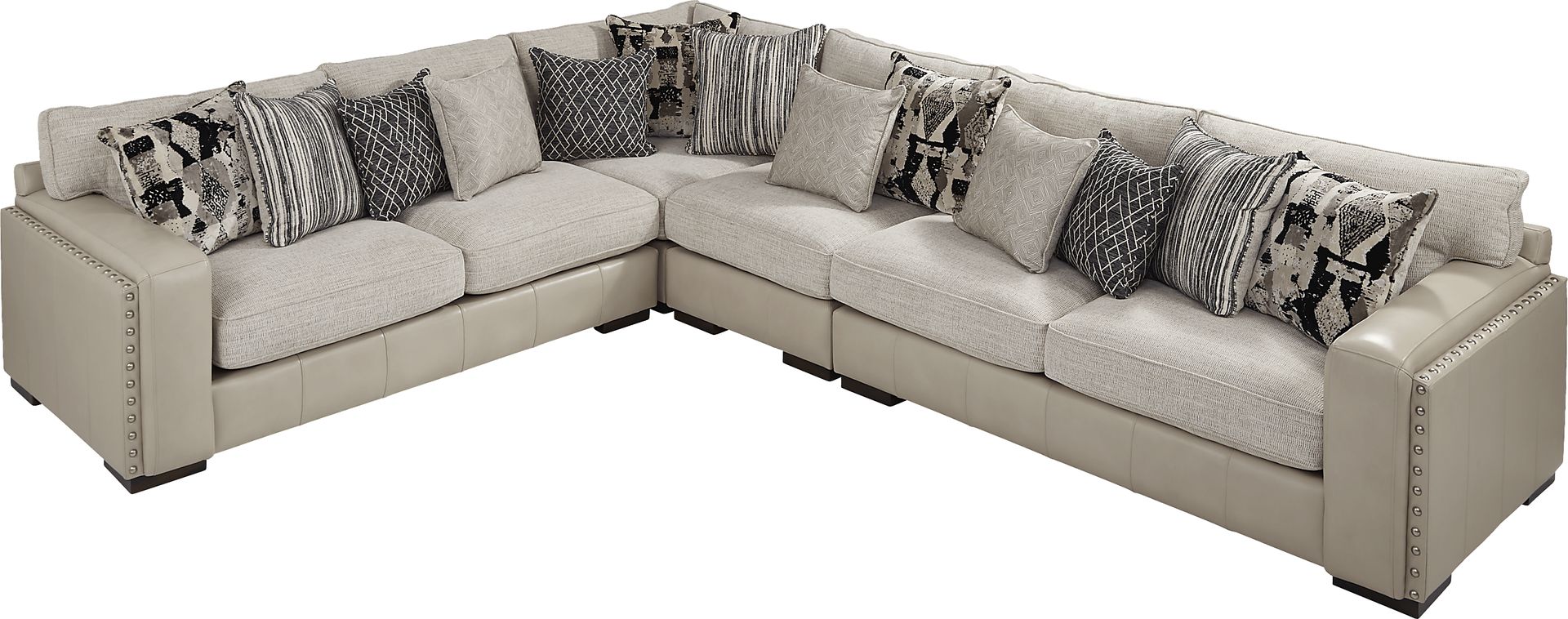 Cindy Crawford Home Broad Street Ivory 4 Pc Sectional - Image 3