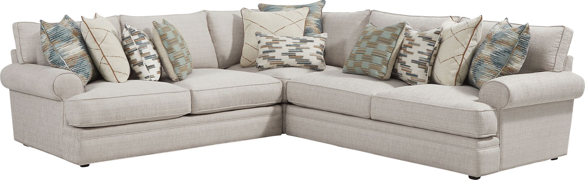Cindy Crawford Home Brookview Heights Beige 6 Pc Sectional Living Room - Image 2