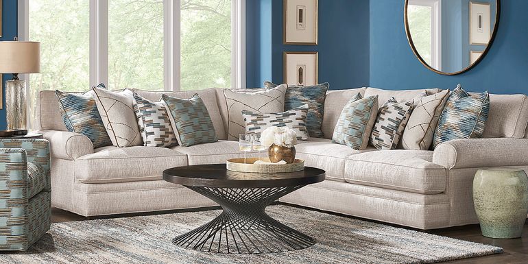 Cindy Crawford Home Brookview Heights Beige 3 Pc Sectional