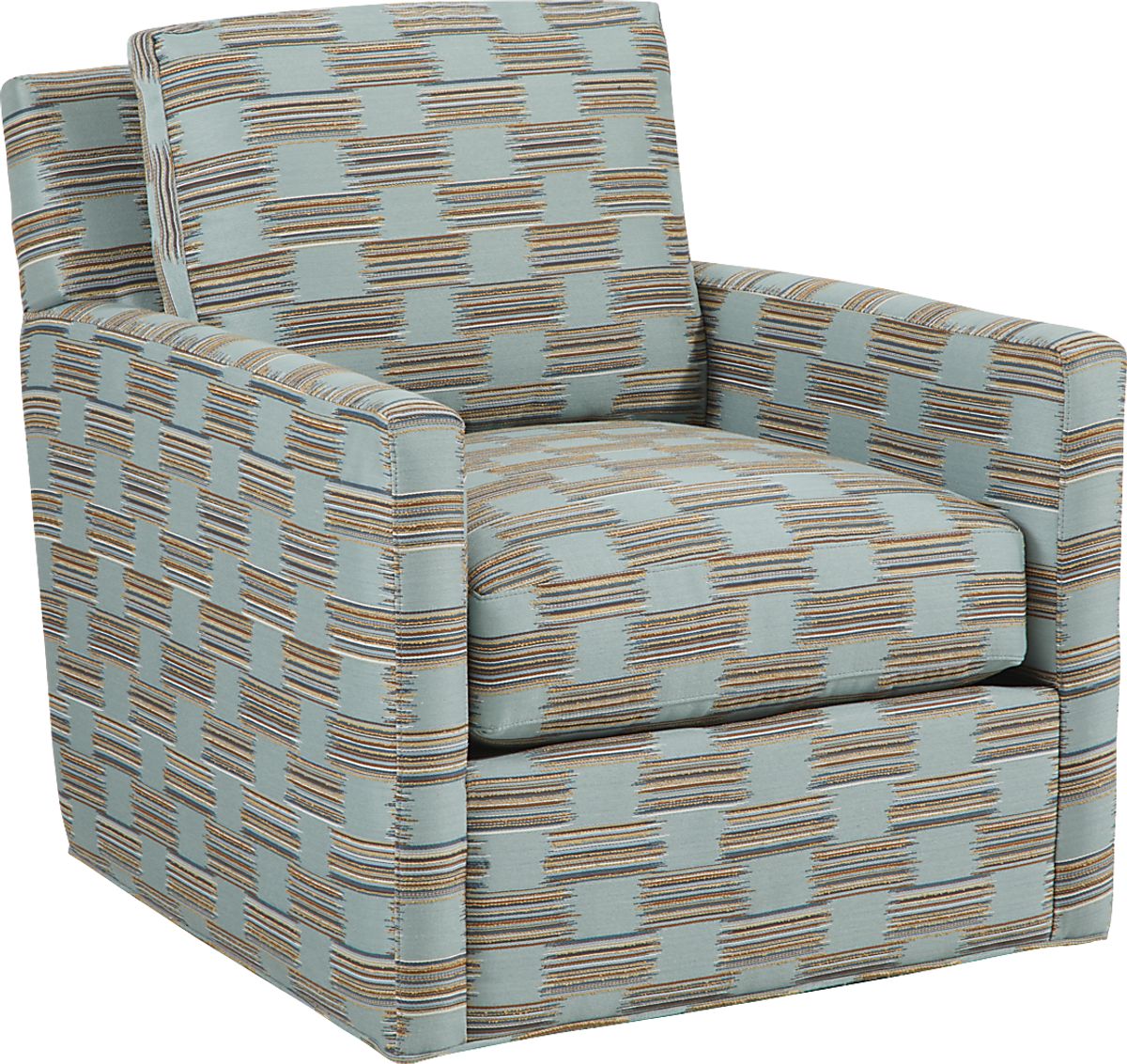 Cindy Crawford Brookview Heights Lagoon Blue Polyurethane Fabric Swivel Chair Rooms to Go
