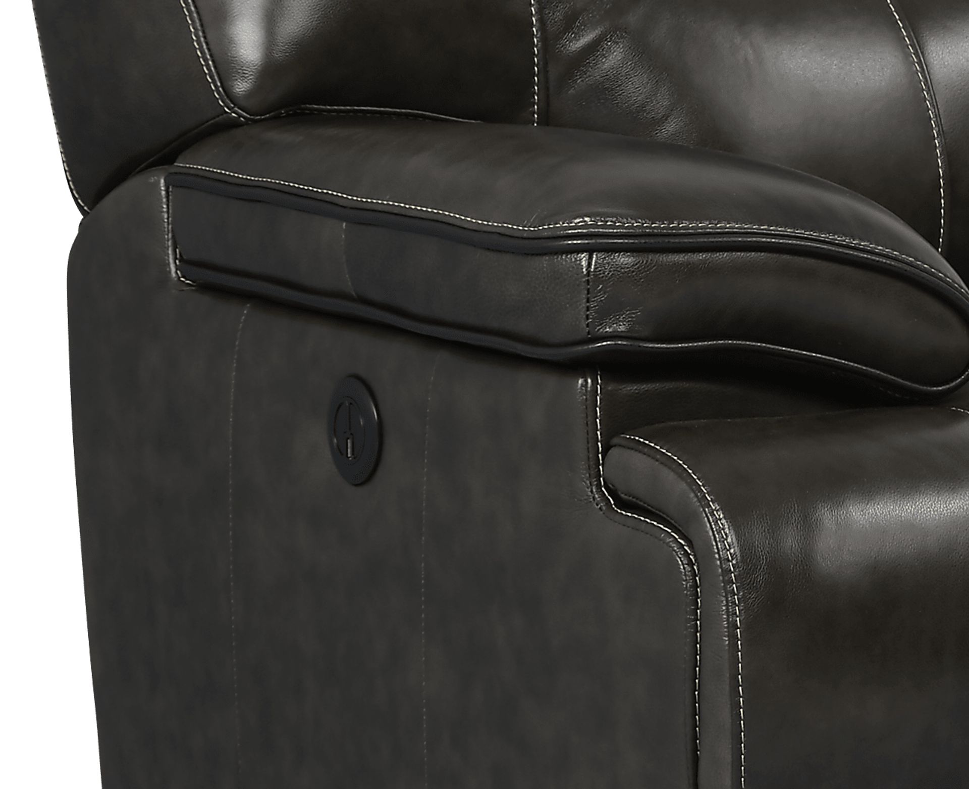 Cindy Crawford Home Caletta Gray 6 Pc Leather Power Reclining Sectional Living Room - Image 4