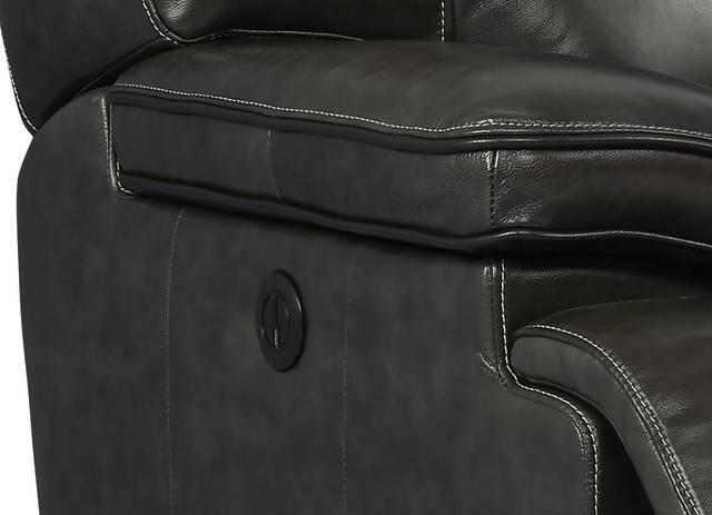 Cindy Crawford Home Caletta Gray Leather Power Recliner - Thumbnail - Image 3