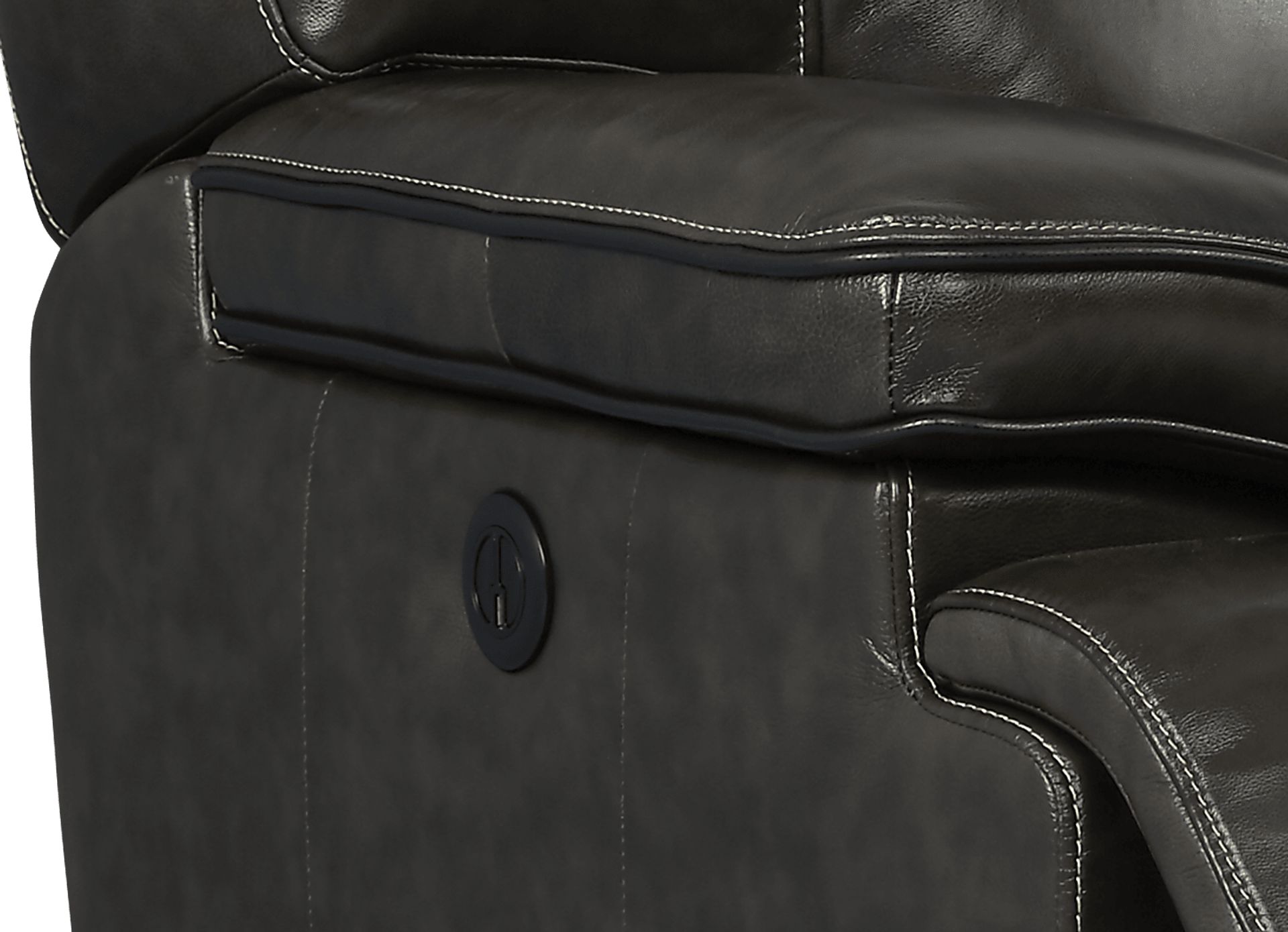 Cindy Crawford Home Caletta Gray Leather Power Recliner - Image 3