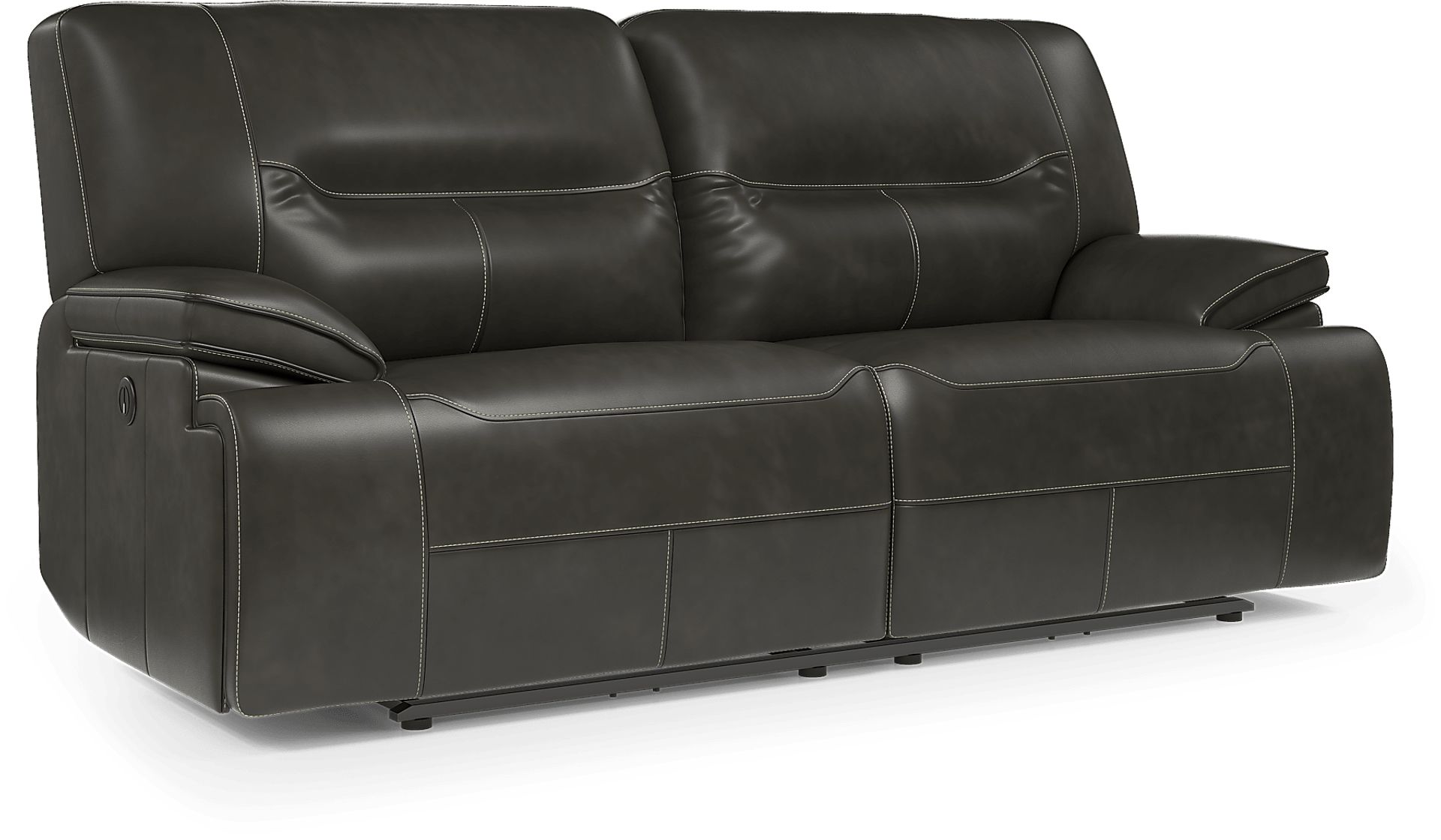 Cindy Crawford Home Caletta Gray 5 Pc Leather Power Reclining Living Room - Image 3