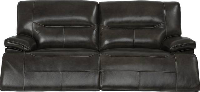 Cindy Crawford Home Caletta Gray Leather Power Reclining Sofa - Thumbnail - Image 4