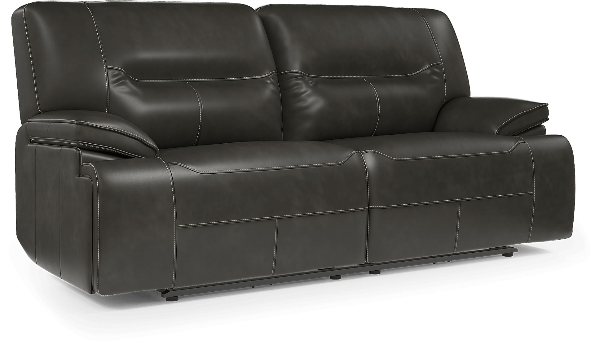 Cindy Crawford Home Caletta Gray 5 Pc Leather Reclining Living Room - Image 3