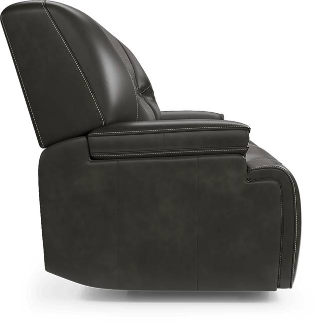 Cindy Crawford Home Caletta Gray Leather Reclining Sofa - Thumbnail - Image 3