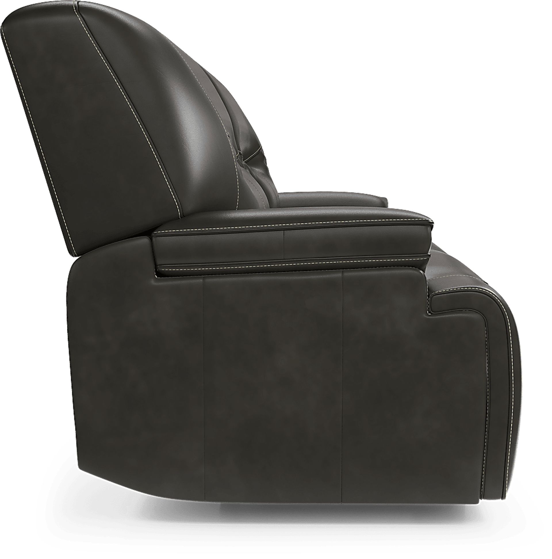 Cindy Crawford Home Caletta Gray Leather Reclining Sofa - Image 3