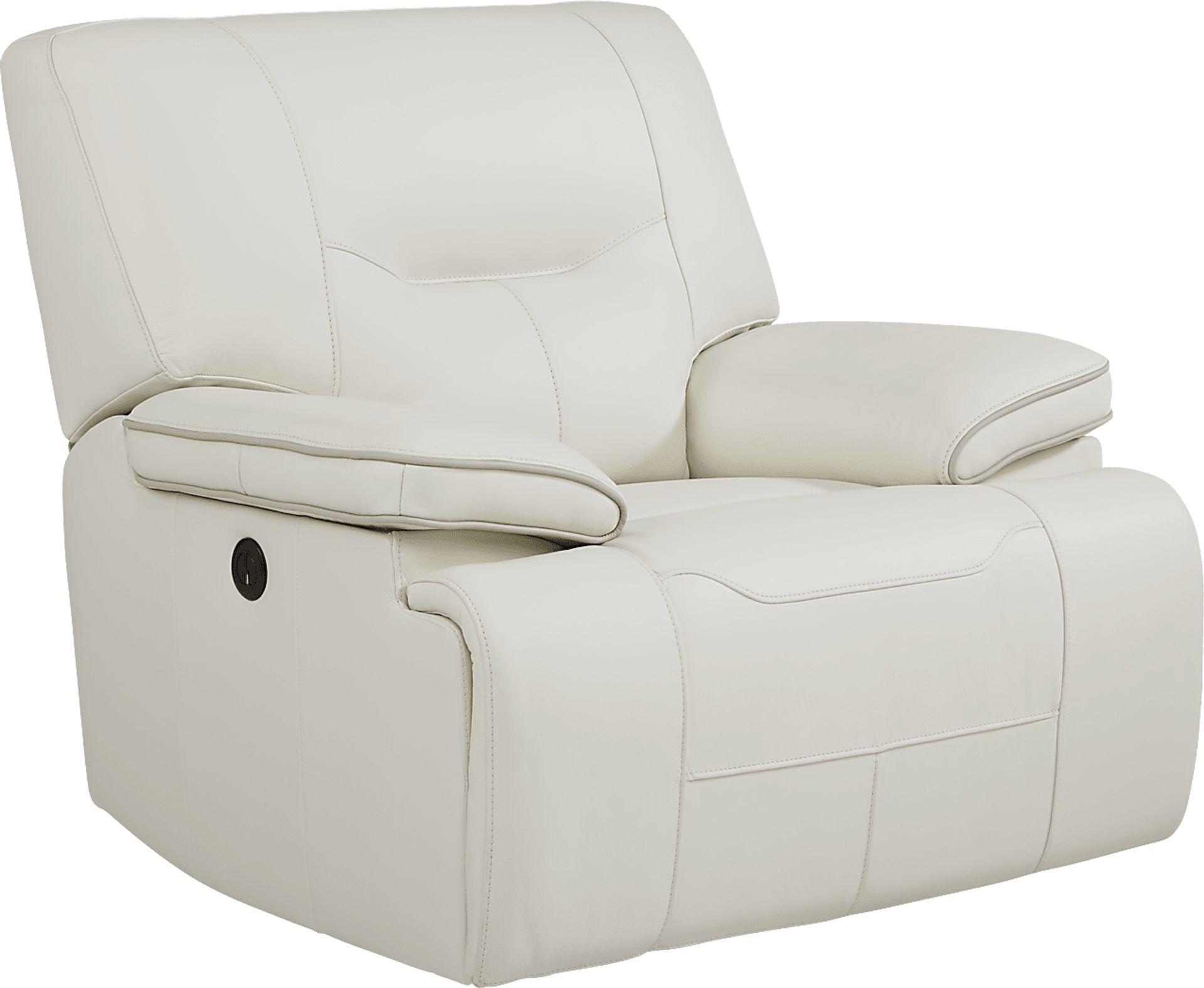 Cindy Crawford Home Caletta Off-White Leather Power Recliner - Image 2