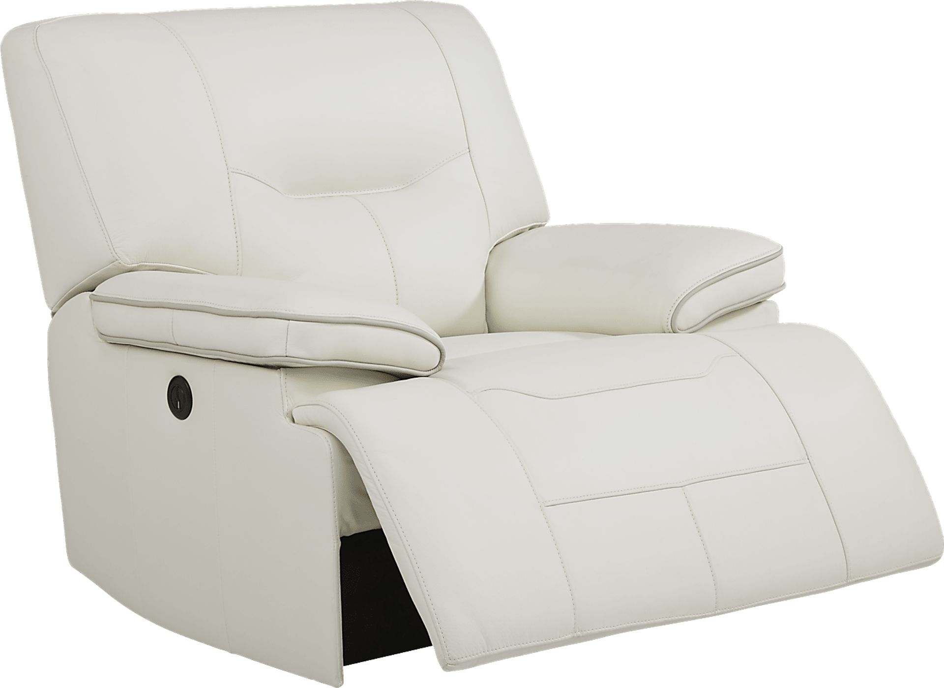 Cindy Crawford Home Caletta Off-White Leather Power Recliner - Image 2