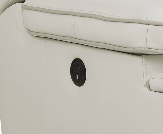 Cindy Crawford Home Caletta Off-White Leather Power Recliner - Thumbnail - Image 3