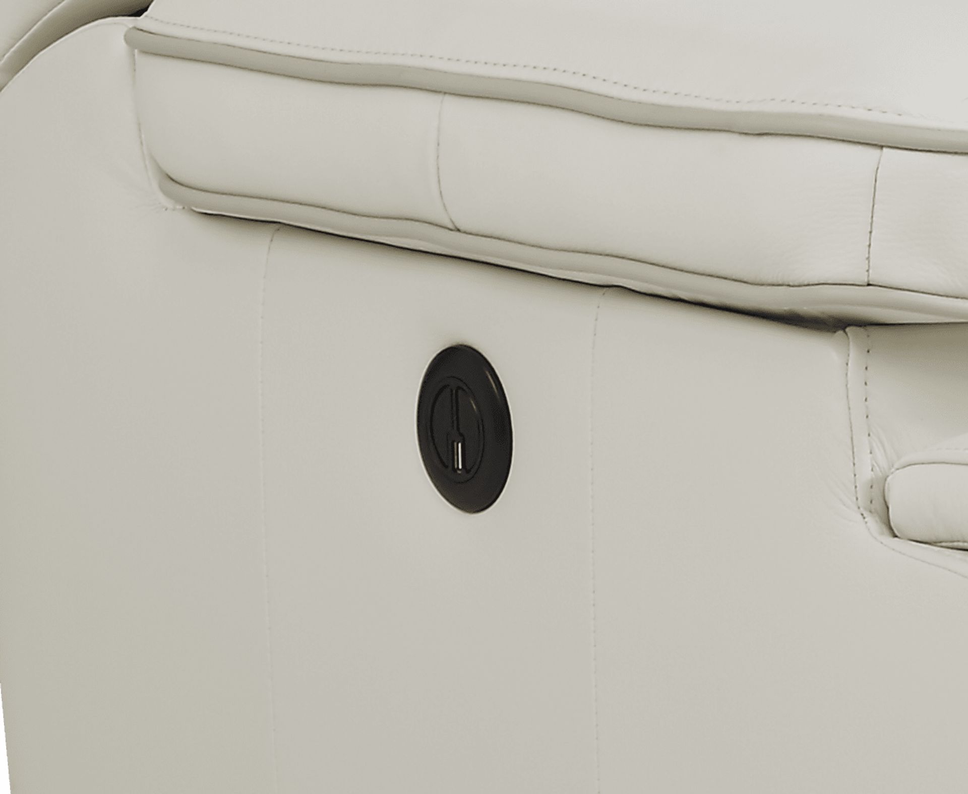Cindy Crawford Home Caletta Off-White Leather Power Recliner - Image 3