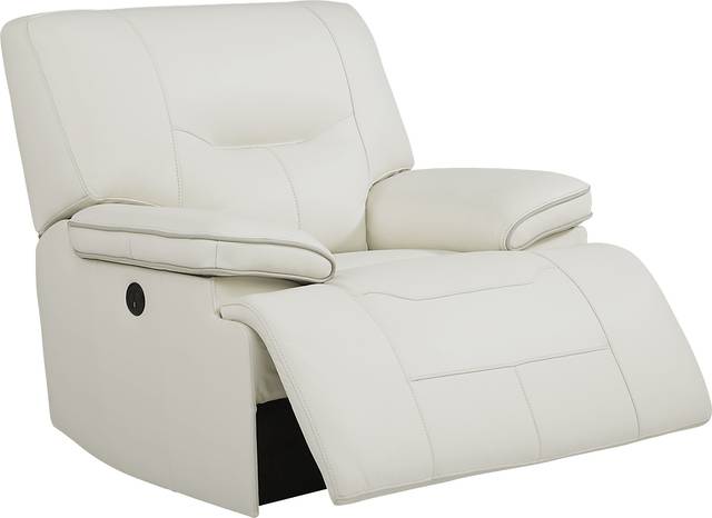Cindy Crawford Home Caletta Off-White Leather Power Recliner - Thumbnail - Image 4