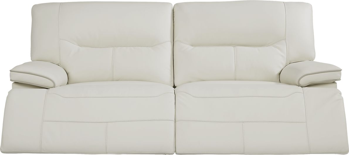 Off White Leather Reclining Sofa Baci Living Room