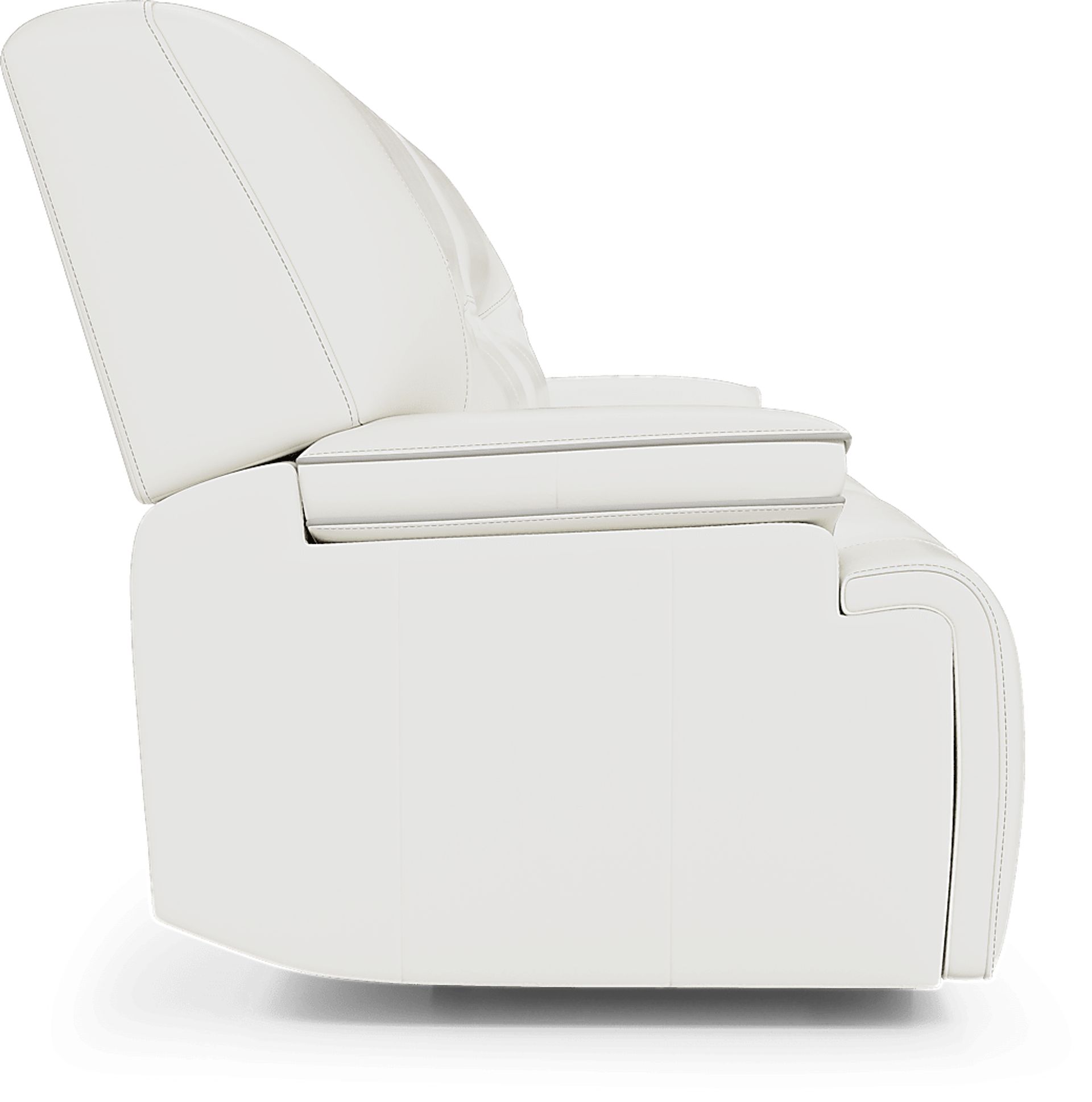 Cindy Crawford Home Caletta Off-White Leather Reclining Sofa - Image 4