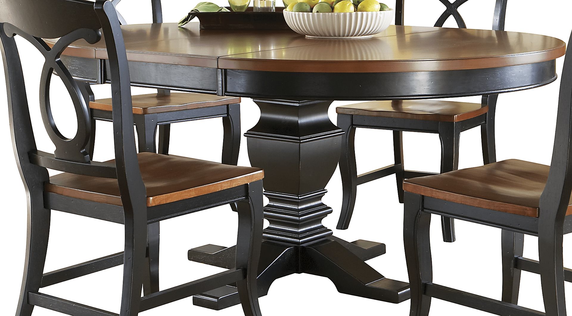 Cindy Crawford Home California Cottage Black Pedestal Dining Table - Image 1