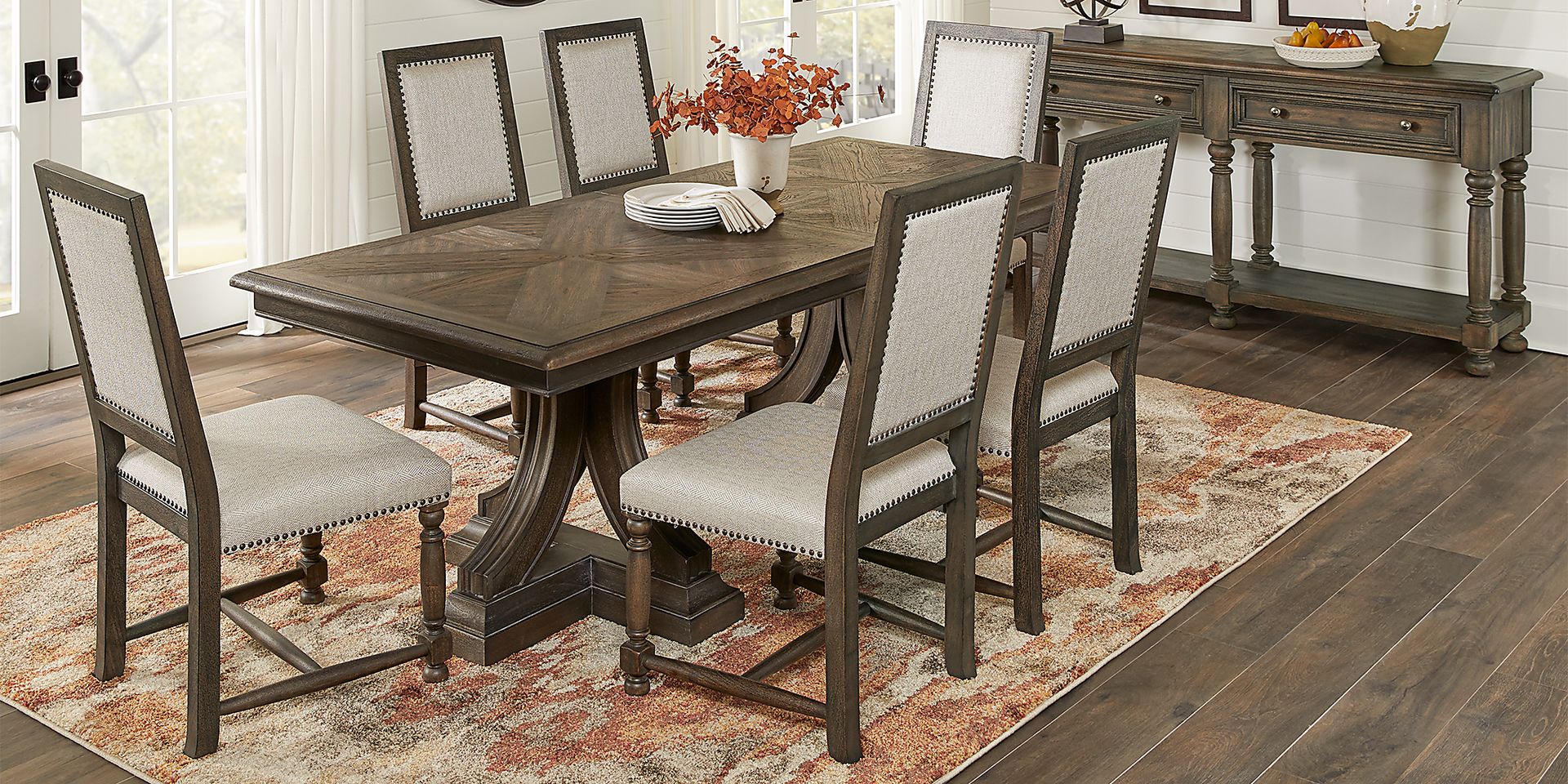 Cindy Crawford Home Calle Vista Brown 7 Pc Dining Room - Image 1