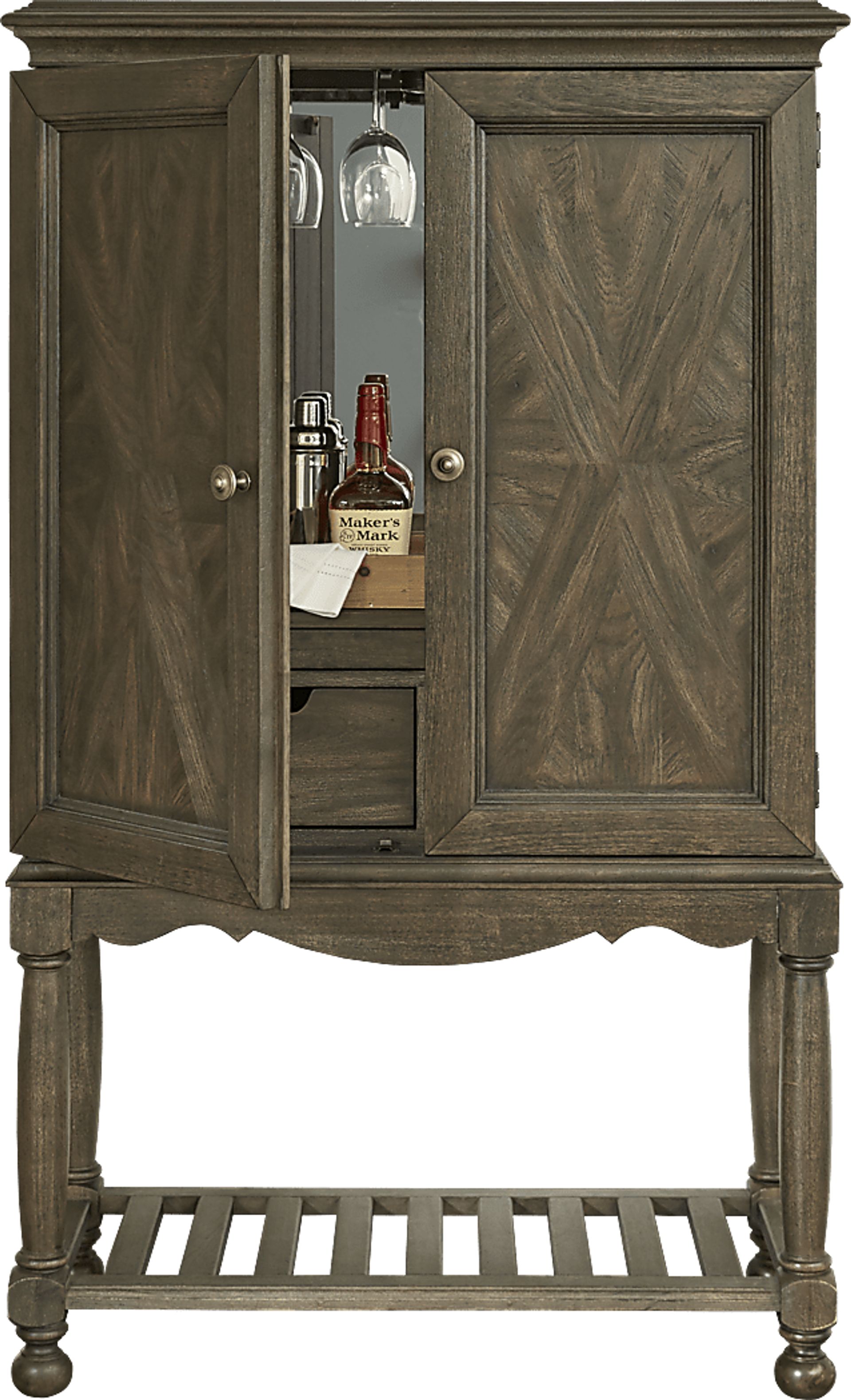 Cindy Crawford Home Calle Vista Brown Bar Cabinet - Image 2