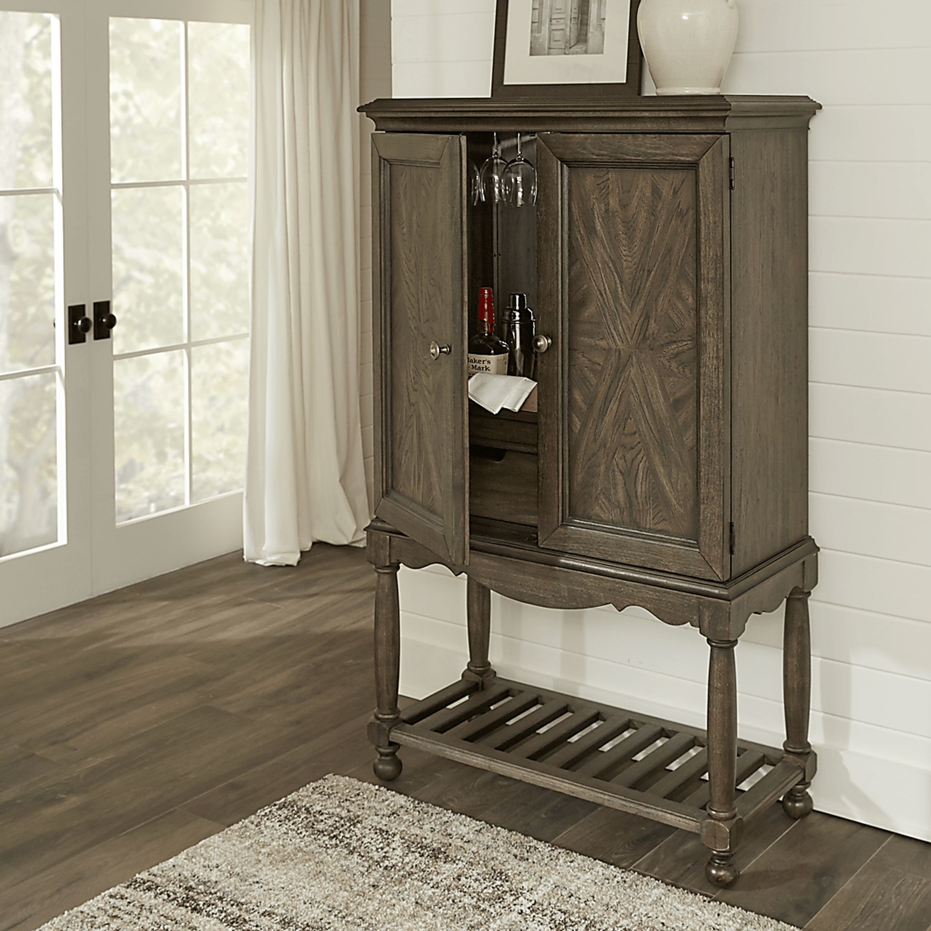 Cindy Crawford Home Calle Vista Brown Bar Cabinet - Image 3