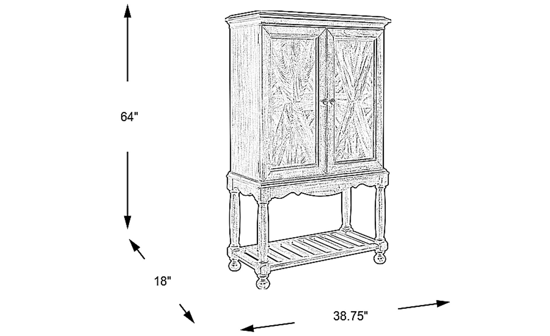 Dimension Image. Please refer to the Dimension Tab on this page for dimension details.
