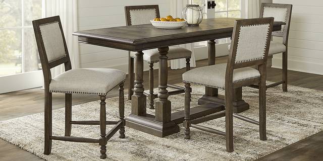 Cindy Crawford Home Calle Vista Brown Counter Height 5 Pc Dining Room - Thumbnail - Image 1