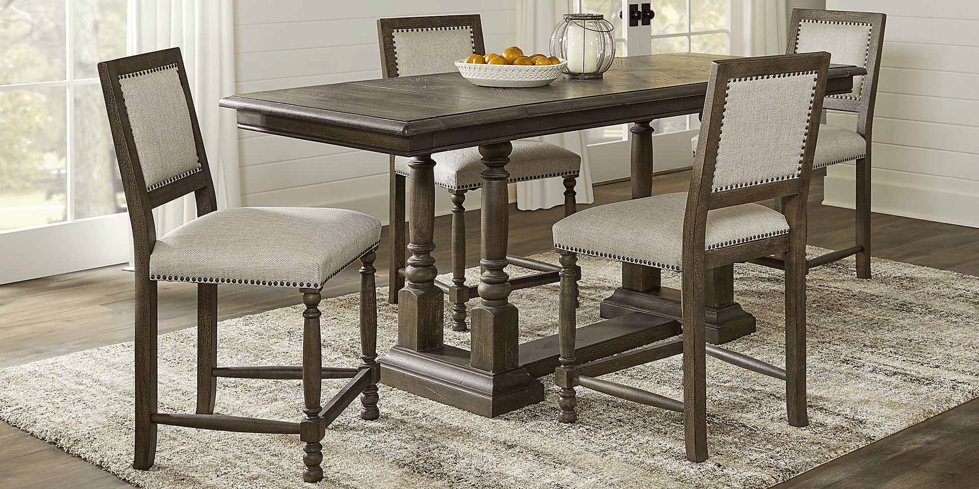 Cindy Crawford Home Calle Vista Brown Counter Height 5 Pc Dining Room - Image 1