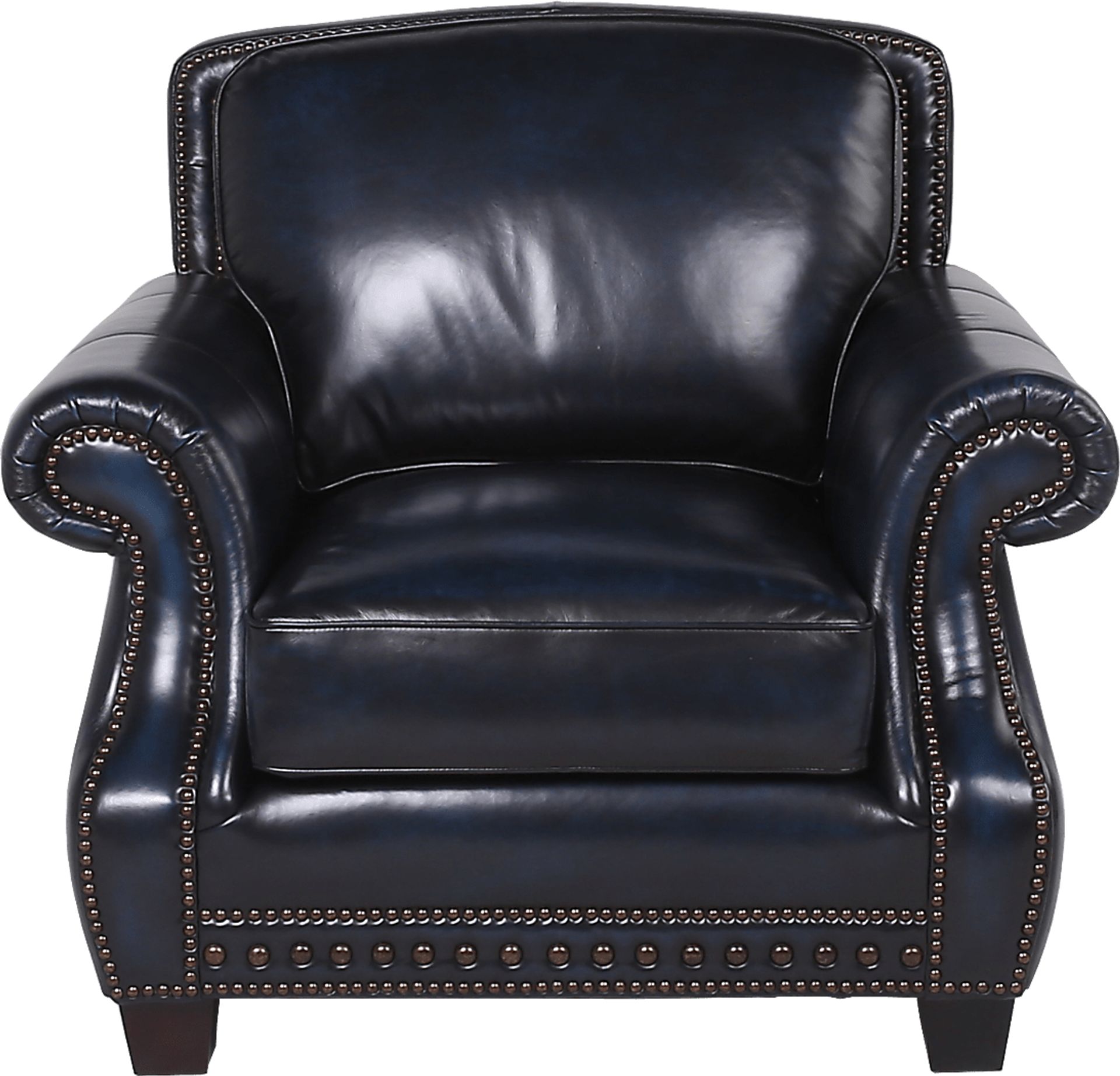 Calvano Blue Leather Chair - Image 2