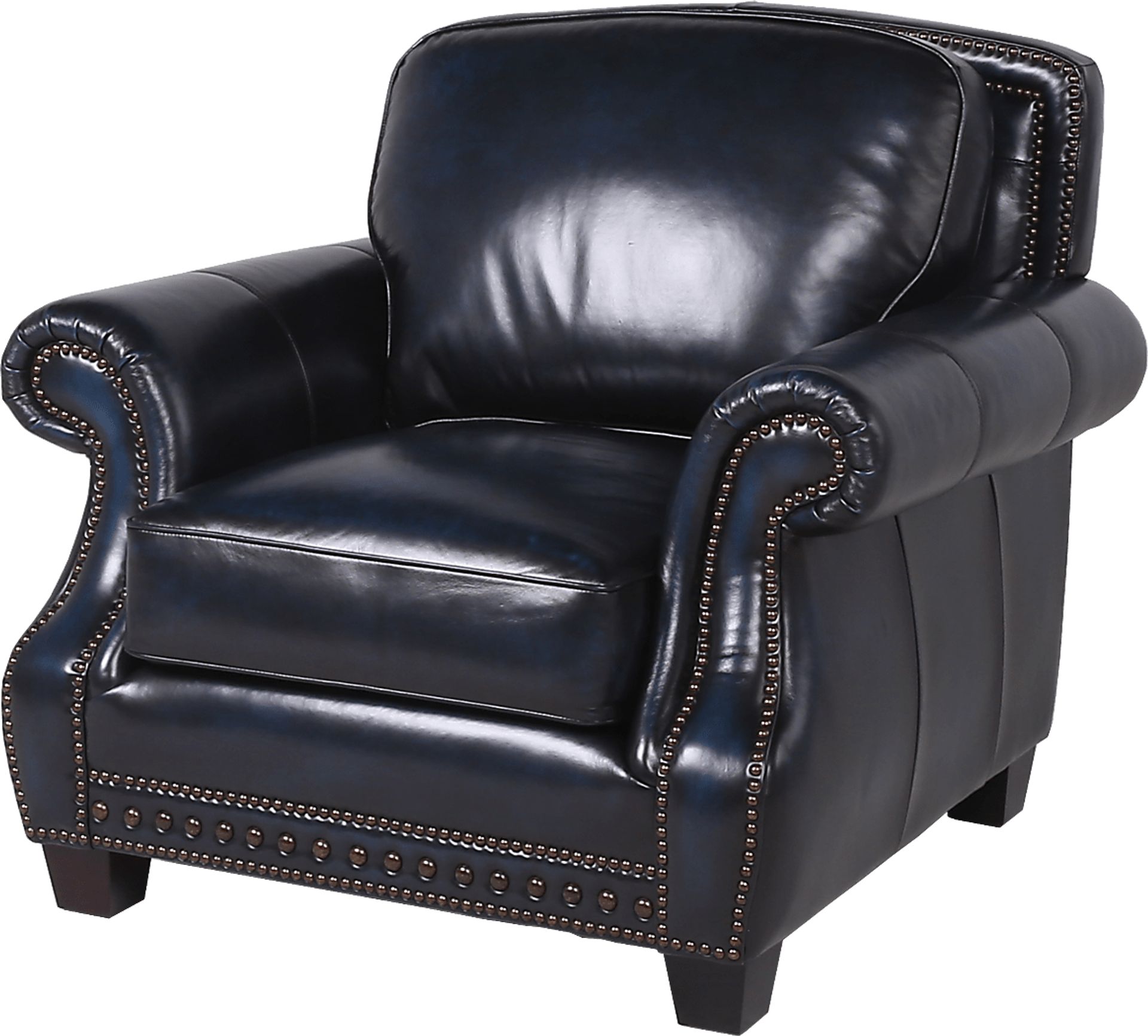 Calvano Blue Leather Chair - Image 1