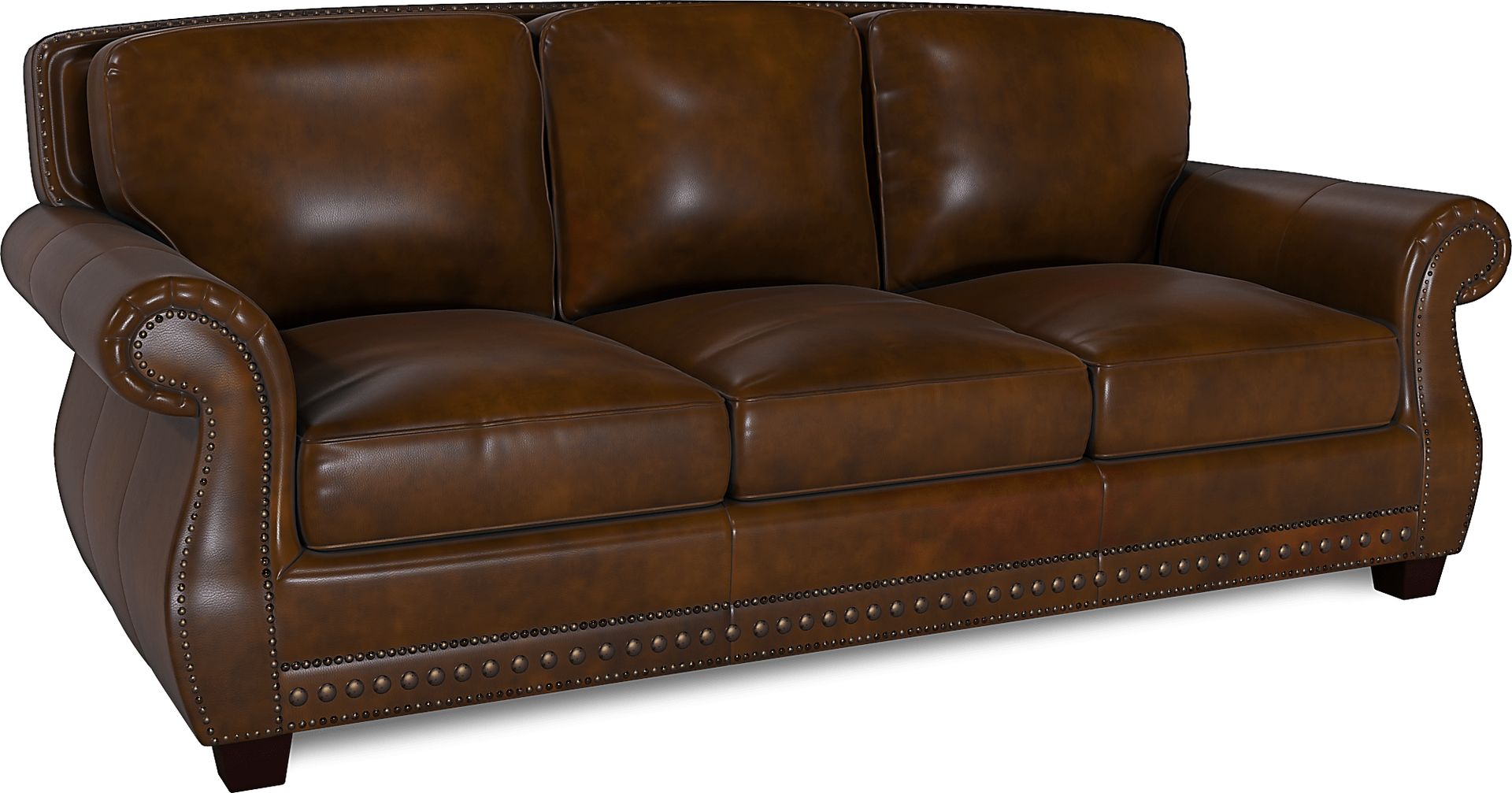 Cindy Crawford Home Calvano Brown Leather Gel Foam Sleeper - Image 2
