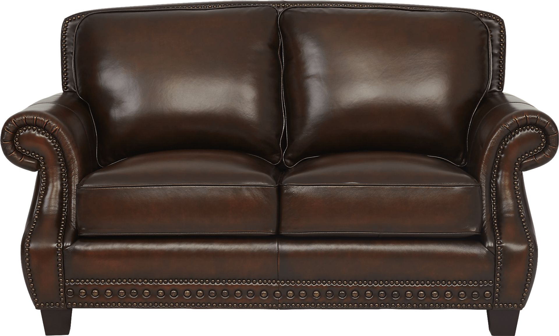 Cindy Crawford Home Calvano Brown Leather 7 Pc Living Room - Image 5